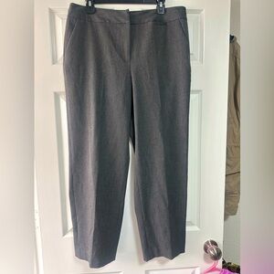 Talbots Gray Cropped Dress Pants Slacks Mid Rise Stretch Unlined Career 14